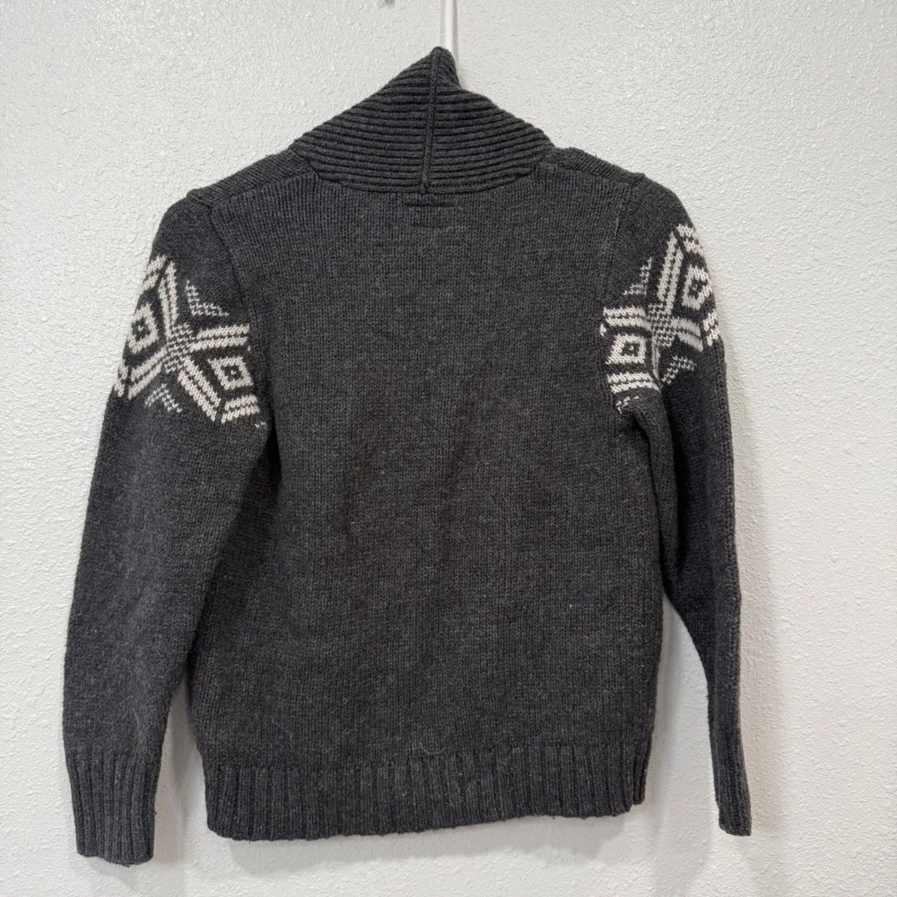 OshKosh Bgosh Kids Gray‎ Fair Isle Shawl Collar Button Cardigan Sweater Size 8